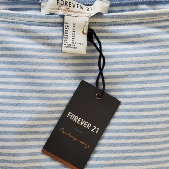 FOREVER 21 Contemporary Off Shoulder Bodysuit- long sleeve- striped- Rare - Picture 3 of 6